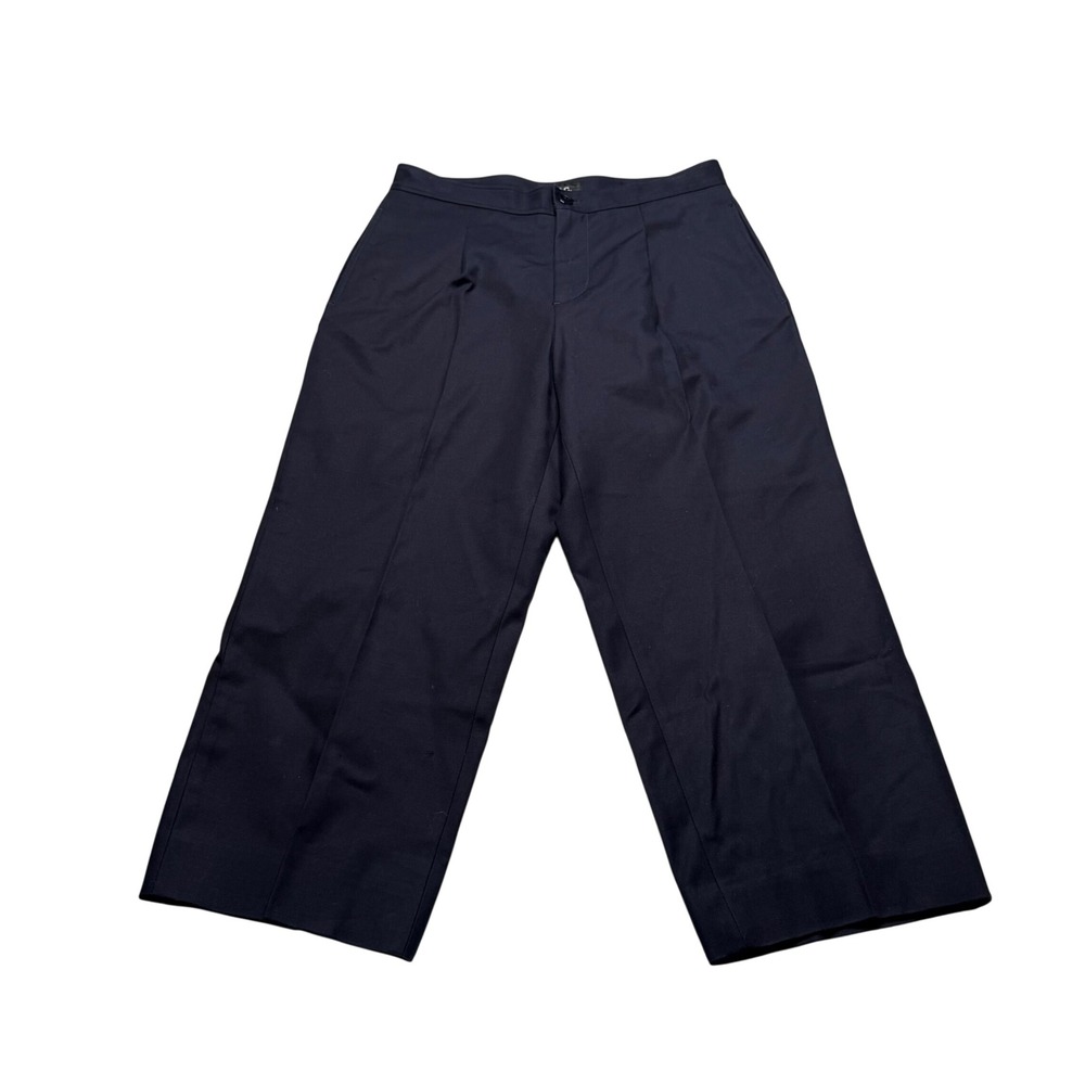 A.P.C. APC Cropped Trousers Navy Blue Wide Leg Women's Size 36 US Size S 2/4